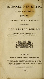 Cover of: Il crociato in Egitto: heroic melodrama