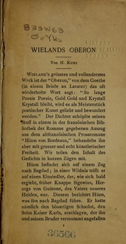 Cover of: Wielands Oberon. by Heinrich Kurz