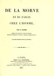 Cover of: De la morve et du farcin chez l'homme