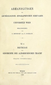 Cover of: Beiträge zur Geschichte der altgriechischen Tracht by Franz Studniczka
