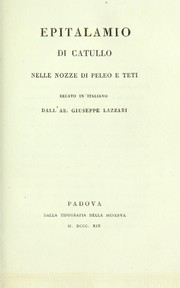 Cover of: Epitalamio di Catullo nelle nozze di Peleo e Teti by Gaius Valerius Catullus