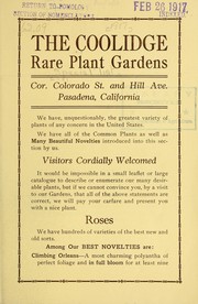 Cover of: The Coolidge Rare Plant Gardens [price list]