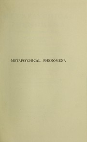 Cover of: Metapsychical phenomena : methods and observations by Joseph Maxwell