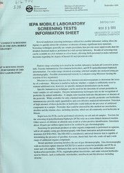 Cover of: IEPA mobile laboratory screening tests information sheet