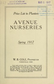 Cover of: Price list to planters: Spring 1917