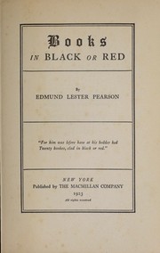 Cover of: Books in black or red by Edmund Lester Pearson