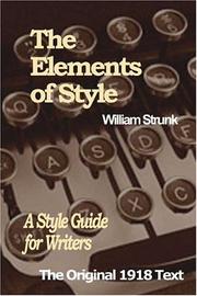 Cover of: The Elements of Style by William Strunk, Jr.