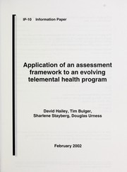 Cover of: Application of an assessment framework to an evolving telemental health program