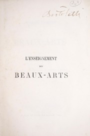 Cover of: L'enseignement des beaux-arts