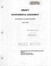 Cover of: Phantom bull elk ranch expansion by Montana. Department of Fish, Wildlife, and Parks. Region 3, Montana. Department of Fish, Wildlife, and Parks. Region 3