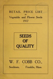 Cover of: Retail price list of vegetable and flower seeds