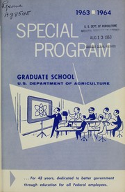 Special program, 1963-1964 by Graduate School, USDA