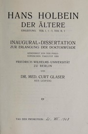 Cover of: Hans Holbein der ältere