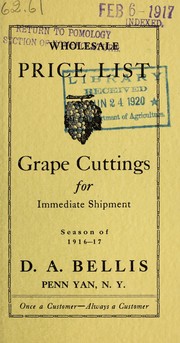 Wholesale price list of grape cuttings for immediate shipment by D. A. Bellis (Firm)