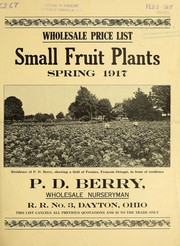 Cover of: Wholesale price list [of] small fruit plants: spring 1917
