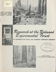 Cover of: Research at the Redwood Experimental Forest in cooperation with the Simpson Redwood Company