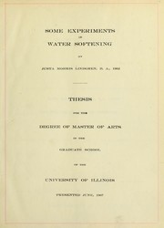 Cover of: Some experiments in water softening