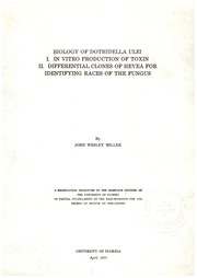 Cover of: Biology of Dothidella ulei; I. in vitro production of toxin, II. Differential clones of Hevea for identifying races of the fungus by John Wesley Miller