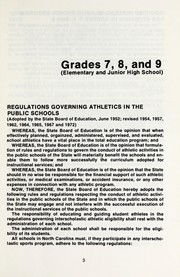 Cover of: Regulations governing athletics in the North Carolina public schools