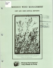 Cover of: Noxious weed management: 1987 and 1988 annual reports