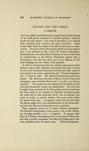 Lincoln and the tariff by F. W. Taussig