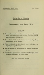 Cover of: Professional examinations for degrees in medicine and surgery, 1912-13