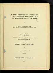 Cover of: A new method of analyzing the cylinder performance of reciprocating engines