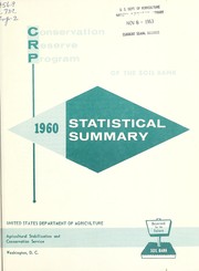 Cover of: Conservation reserve program of the soil bank: 1960 statistical summary