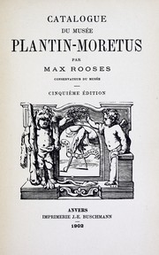 Cover of: Catalogue du Musée Plantin-Moretus