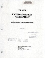 Cover of: Draft environmental assessment Mara Green Pines Game Farm