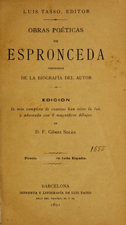 Cover of: Obras poe ticas de Espronceda: precedidas de la biografi a del autor