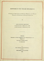 Cover of: Scepticism in the English Renaissance by Louis I. Bredvold