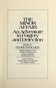 Cover of: The Minor affair: an adventure in forgery and detection
