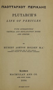 Cover of: Ploutarchou Perikles = Plutarch's Life of Pericles