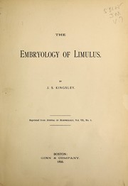 Cover of: The embryology of Limulus by J. S. Kingsley