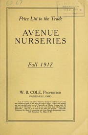 Cover of: Price list to the trade: Fall 1917