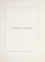 Cover of: Le paysage et les paysagistes, Théodore Verstraete