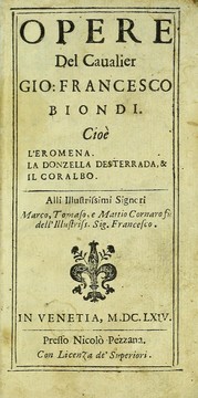 Cover of: Opere; cioÃ¨, L'Eromena: La donzella desterrada, & Il Coralbo