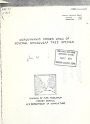 Cover of: Aerodynamic crown drag of several broadleaf tree species