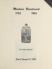 Cover of: Manheim bicentennial, 1762-1962: June 2 through 10, 1962
