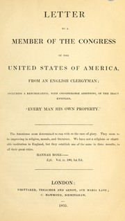 Letter to a member of the Congress of the United States of America, from an English clergyman by Charles Hammond