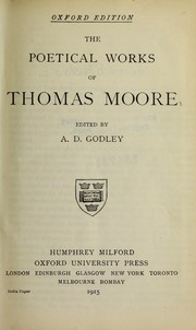 Cover of: The poetical works of Thomas Moore