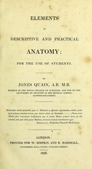 Cover of: Elements of descriptive and practical anatomy by Jones Quain M.D.
