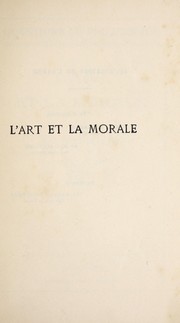 Cover of: L'art et la morale