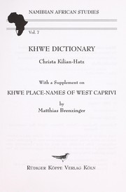 Cover of: Khwe dictionary by Christa Kilian-Hatz
