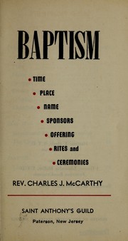 Cover of: Baptism by Charles J. McCarthy