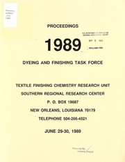 Cover of: Proceedings, 1989 Dyeing and Finishing Task Force