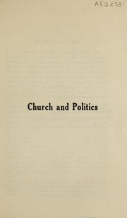 Cover of: Church and politics