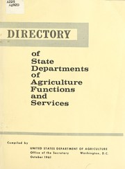 Cover of: Directory of State Departments of Agriculture: functions and services