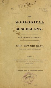 Cover of: The zoological miscellany: to be continued occasionally